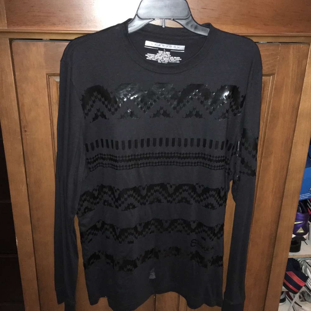 Sean John Black Long Sleeve T Shirt L